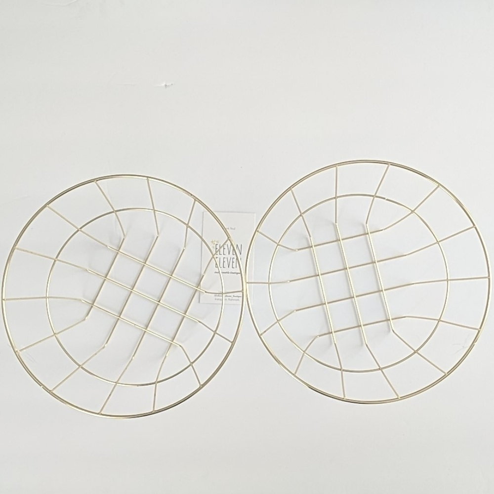 Gold round wire organizer baskets 2 pack new - Picture 3 of 3